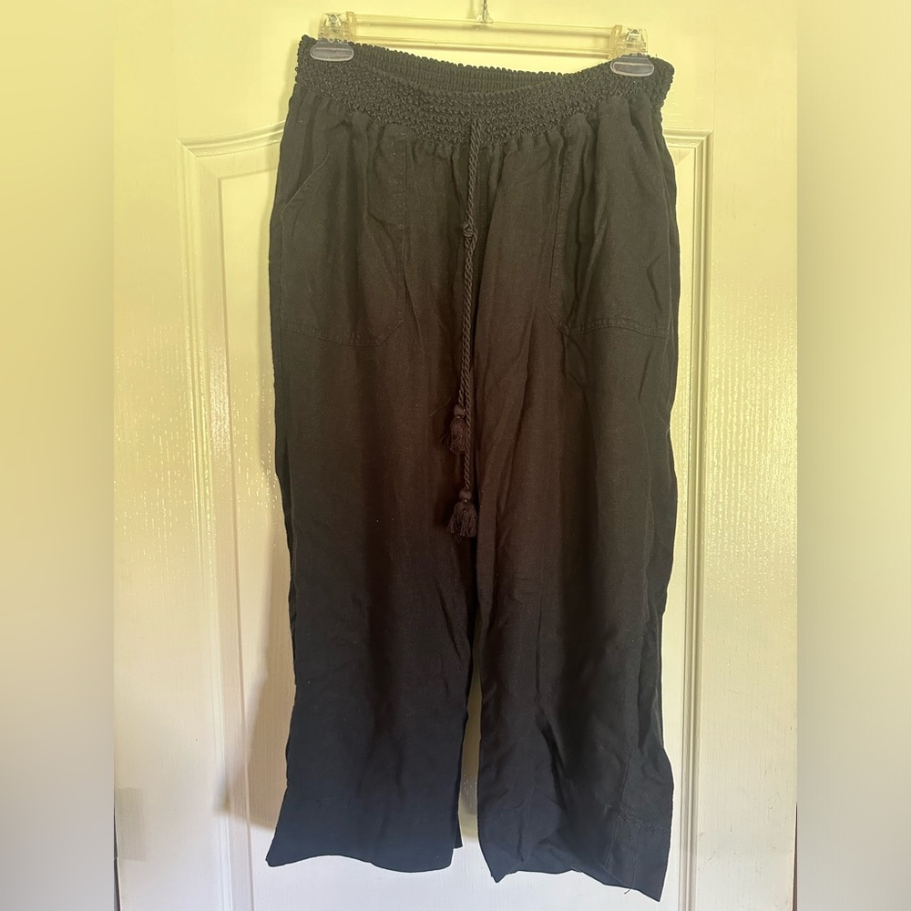 Nurture by Westbound Black  Utility Straight Leg Draw string Pants 2X